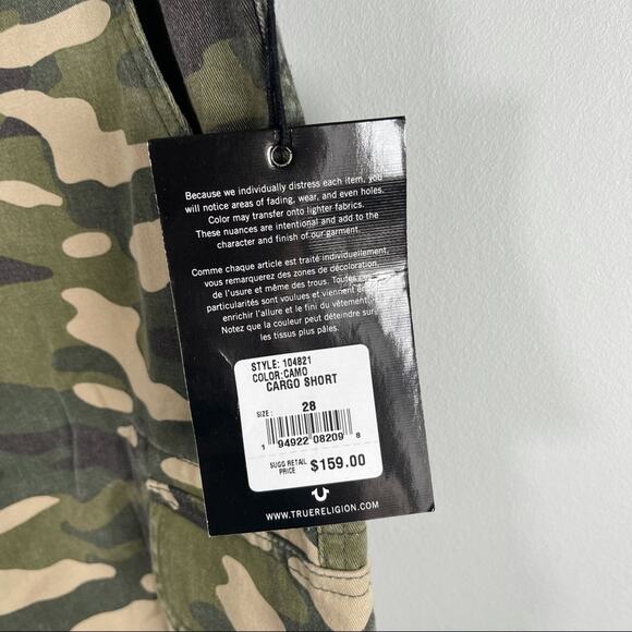 TRUE RELIGION Men’s Cargo Shorts Camouflage NWT - Picture 7 of 16